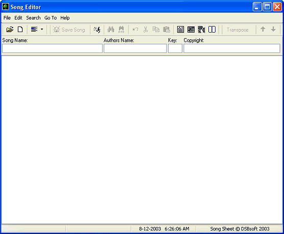 Song Sheet Screenshot